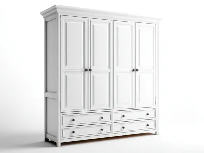 Armario de madera 180x60x200 cm - blanco/madera oscura - para dormitorio - diseño clásico-Graceoliq