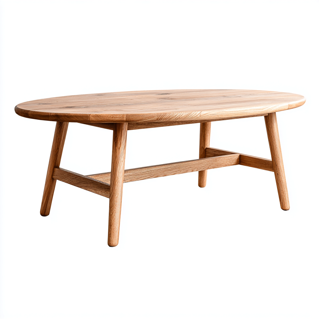 Table basse ovale bois massif 120x60x45 cm - bois clair - style naturel-Dwellingosa