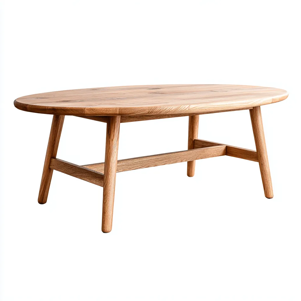 Table basse ovale bois massif 120x60x45 cm - bois clair - style naturel-Dwellingosa