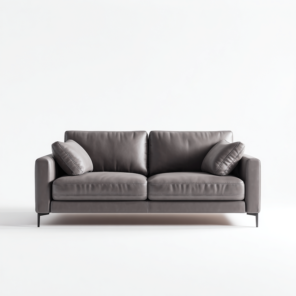 Canapé 2 places cuir 162x86x82 cm - gris élégant-Dwellingosa