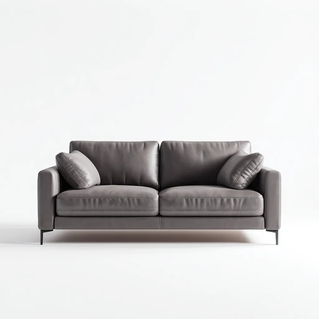 Canapé 2 places cuir 162x86x82 cm - gris élégant-Dwellingosa