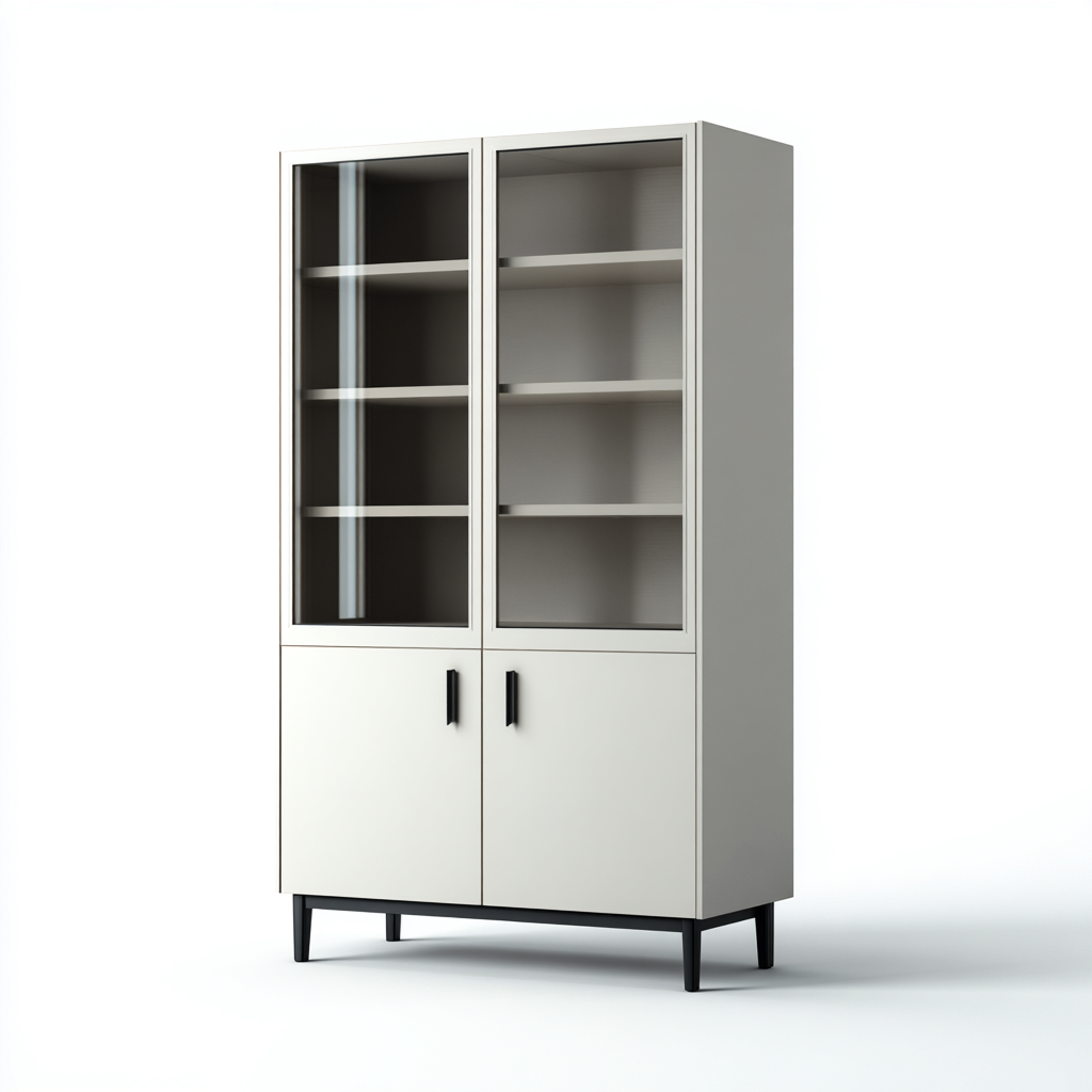 Meuble de rangement de cuisine bois 90x40x170 cm - blanc-noir - style contemporain-Dwellingosa