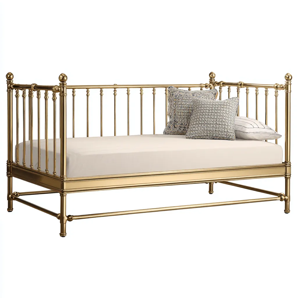 Canapé-lit métal 210x95x115 cm - doré - style classique-Dwellingosa