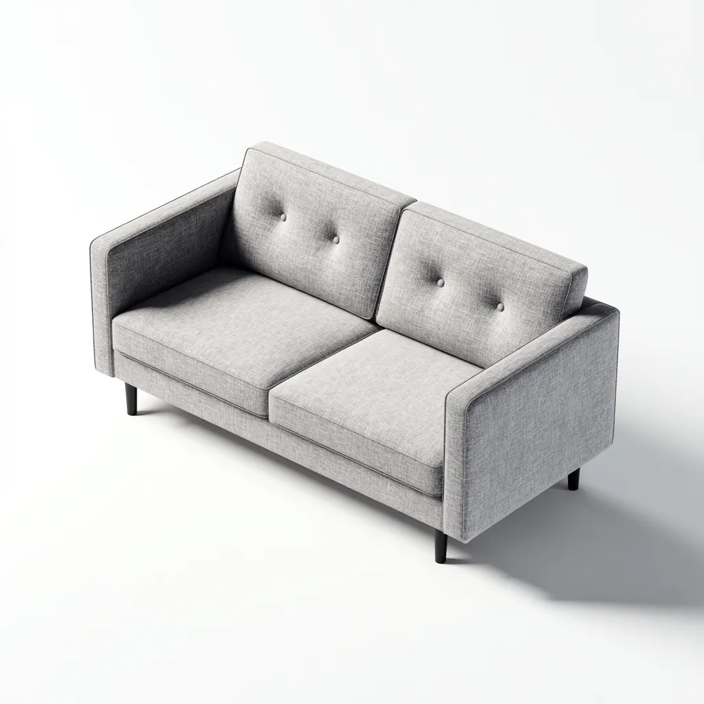 Canapé 2 places tissu 170x80x78 cm - Gris - style moderne épuré-Dwellingosa