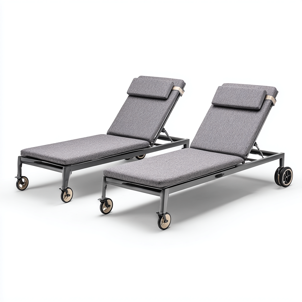 Chaise longue Aluminium 195x65x95 cm - gris - design extérieur-Dwellingosa