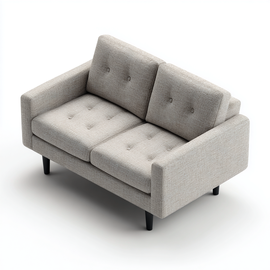 Canapé 2 places tissu 174x82x80 cm - Gris - style contemporain-Dwellingosa