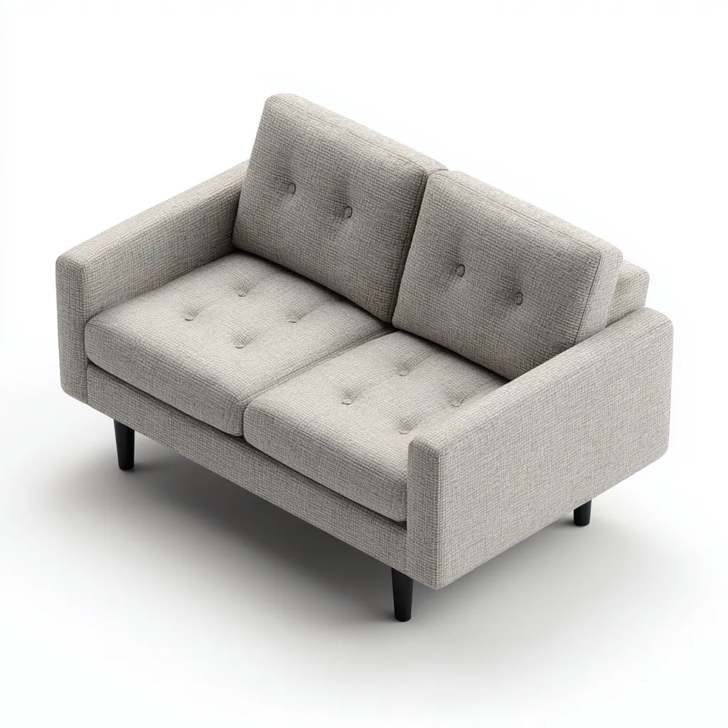 Canapé 2 places tissu 174x82x80 cm - Gris - style contemporain-Dwellingosa