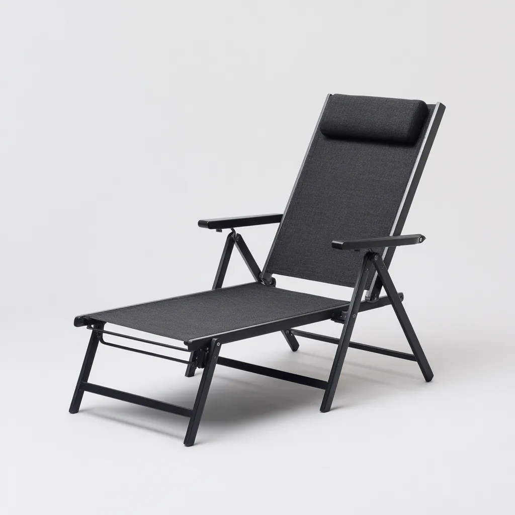 Chaise longue Métal et tissu 185x60x95 cm - noir - design contemporain-Dwellingosa