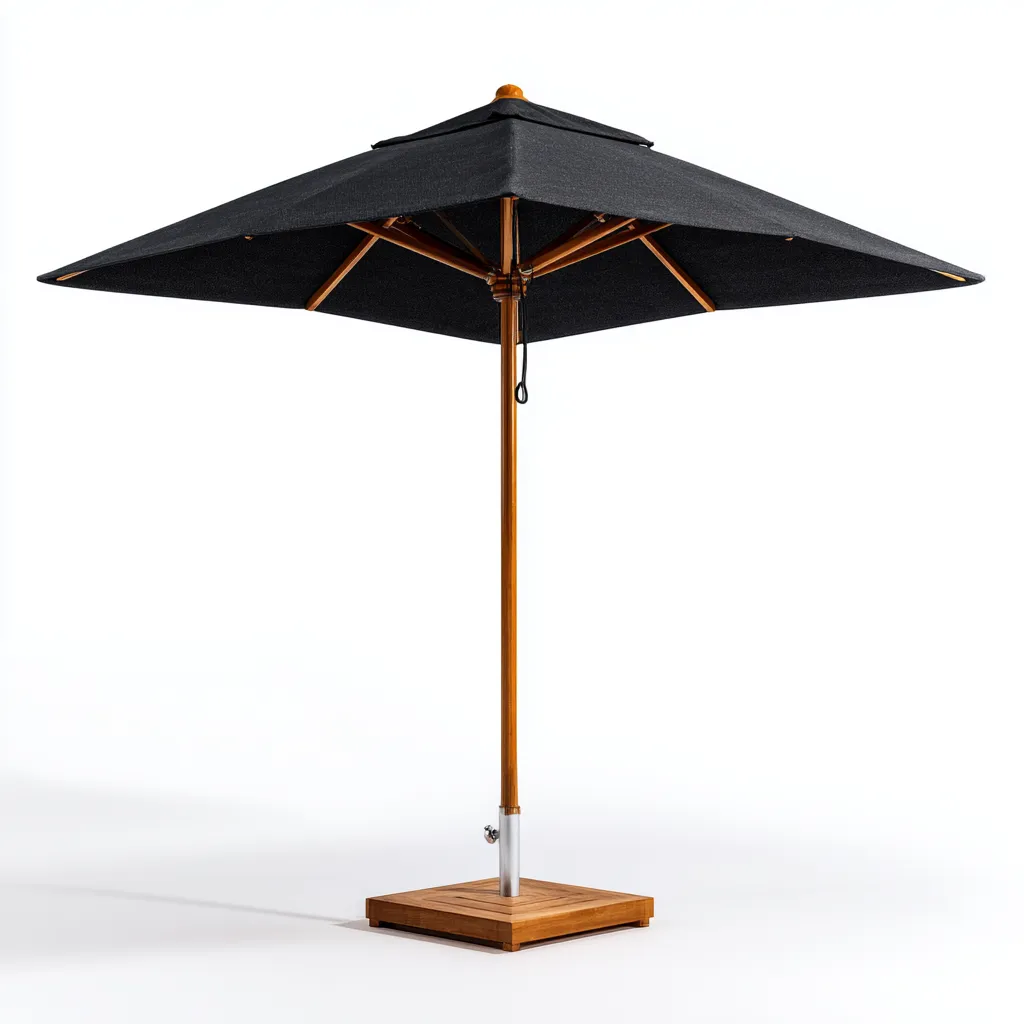 Parasol de jardin polyester 240x240x245 cm - noir - usage extérieur - design contemporain-Dwellingosa