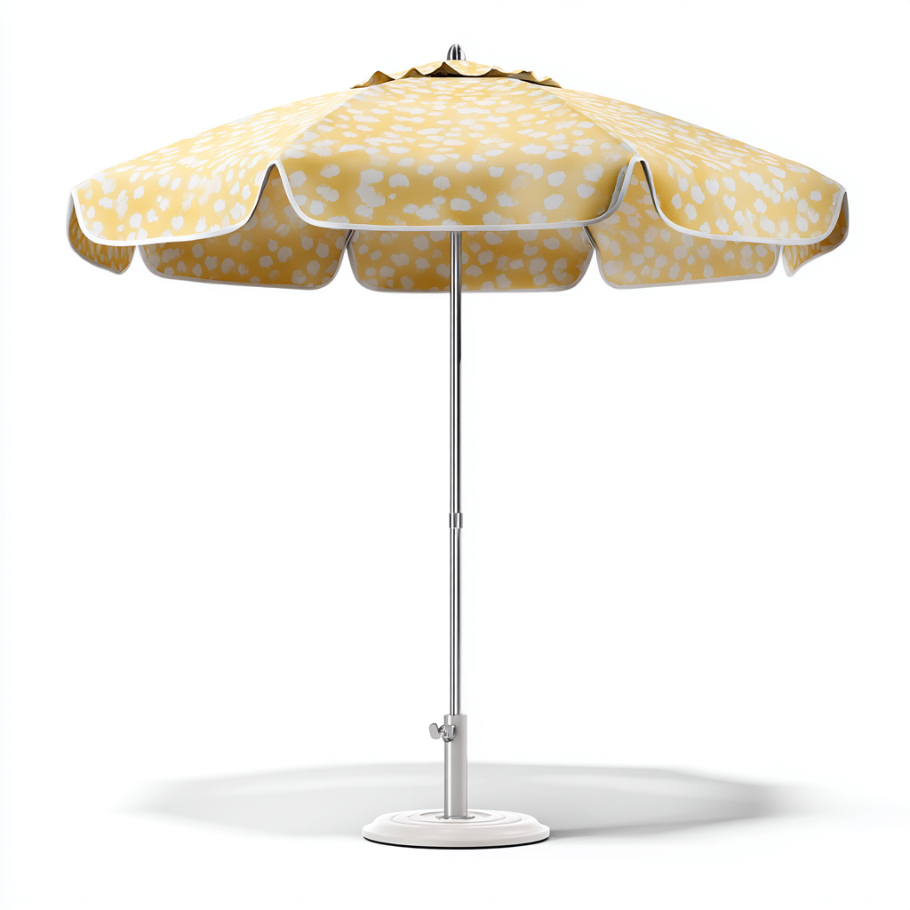 Parasol de jardin polyester 270x270x250 cm - jaune - adapté aux terrasses - design à motifs-Dwellingosa