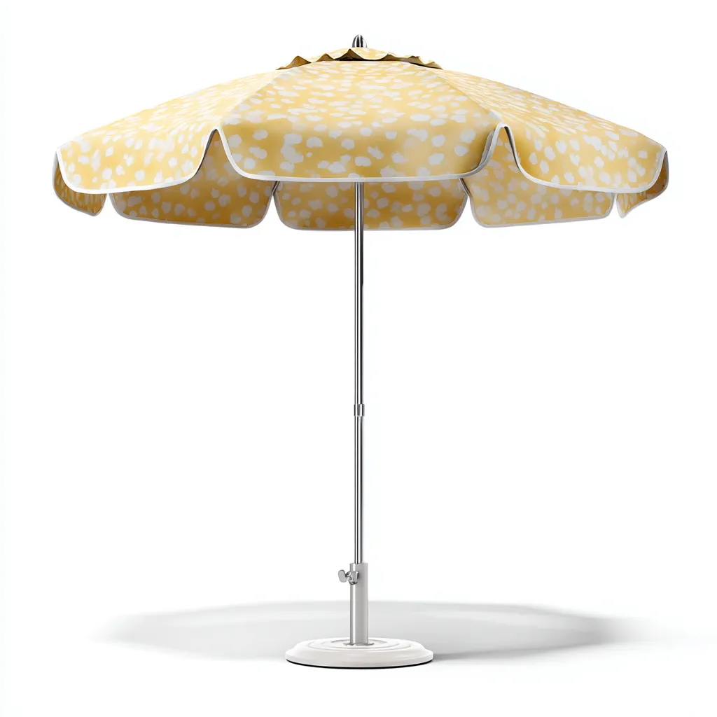 Parasol de jardin polyester 270x270x250 cm - jaune - adapté aux terrasses - design à motifs-Dwellingosa