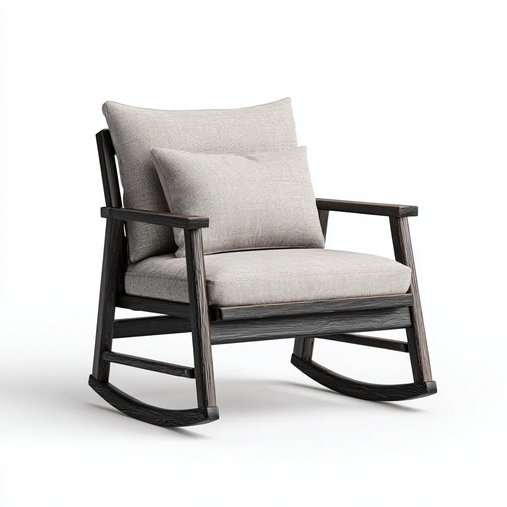 Fauteuil à bascule en tissu 72x78x92 - bleu - design contemporain-Dwellingosa