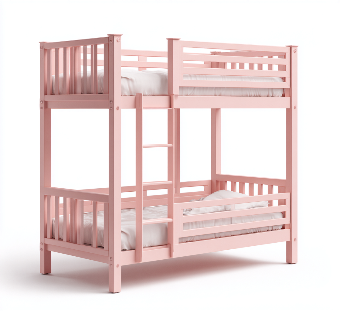 Lits superposés Bois 210x105x165 cm Rose Style enfant-Dwellingosa