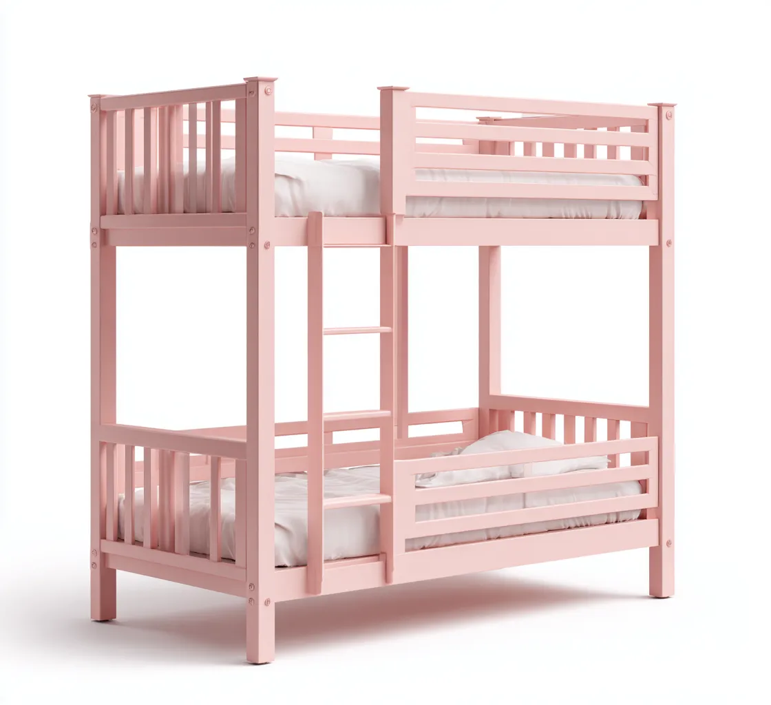 Lits superposés Bois 210x105x165 cm Rose Style enfant-Dwellingosa