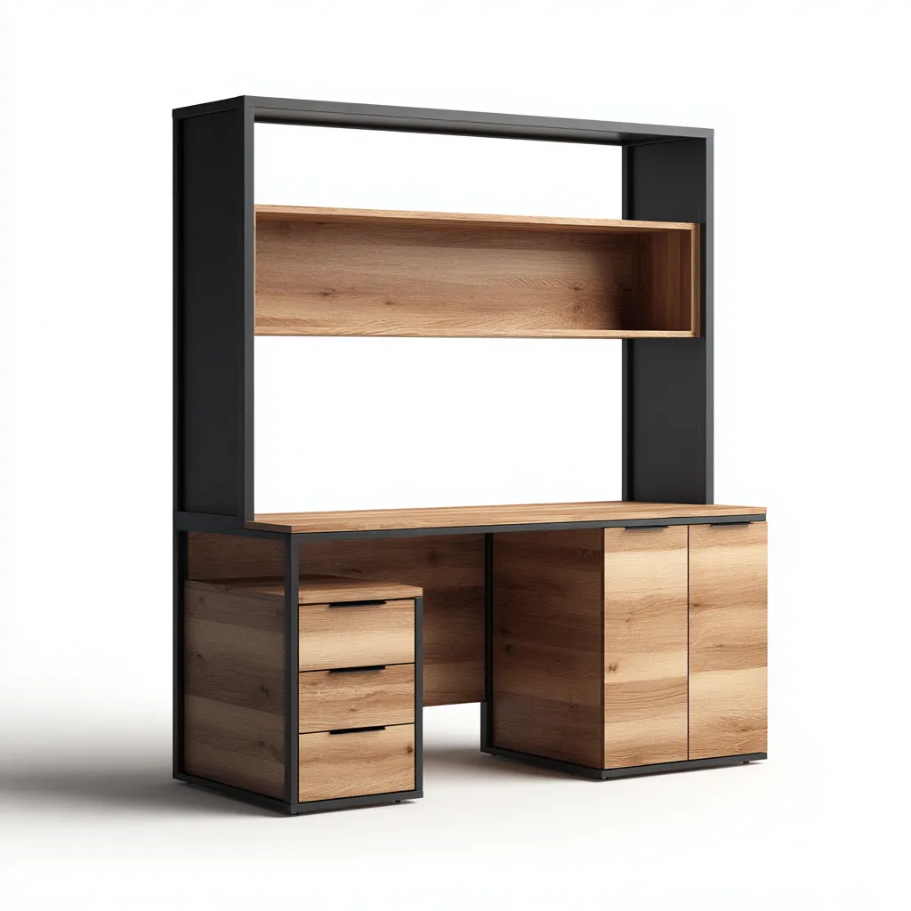 Meuble de rangement de cuisine bois 140x55x180 cm - bois-noir - style contemporain-Dwellingosa