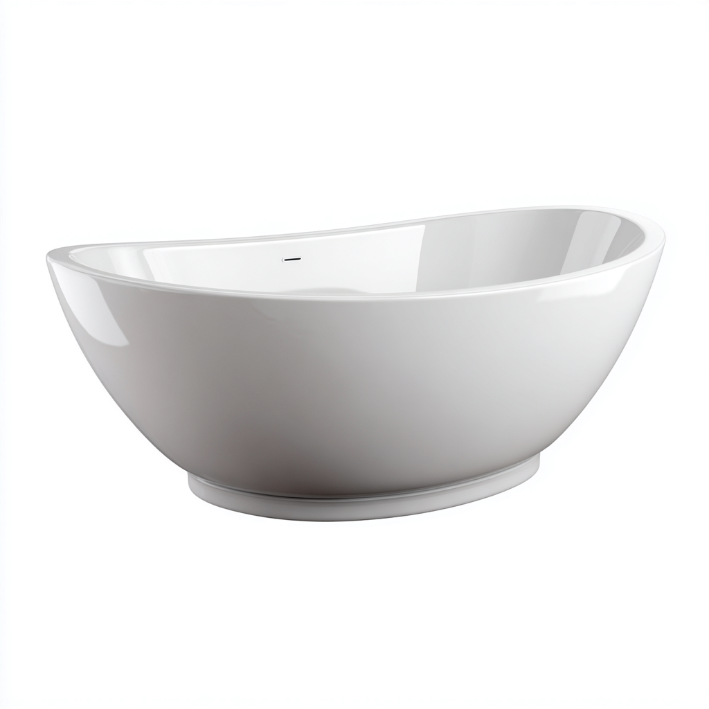 Baignoire acrylique 170x80x60 cm - blanc - design moderne-Dwellingosa