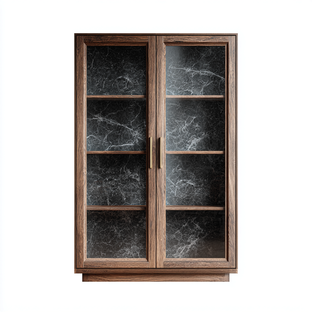 Meuble de rangement de cuisine bois 85x40x160 cm - bois-noir - style contemporain-Dwellingosa