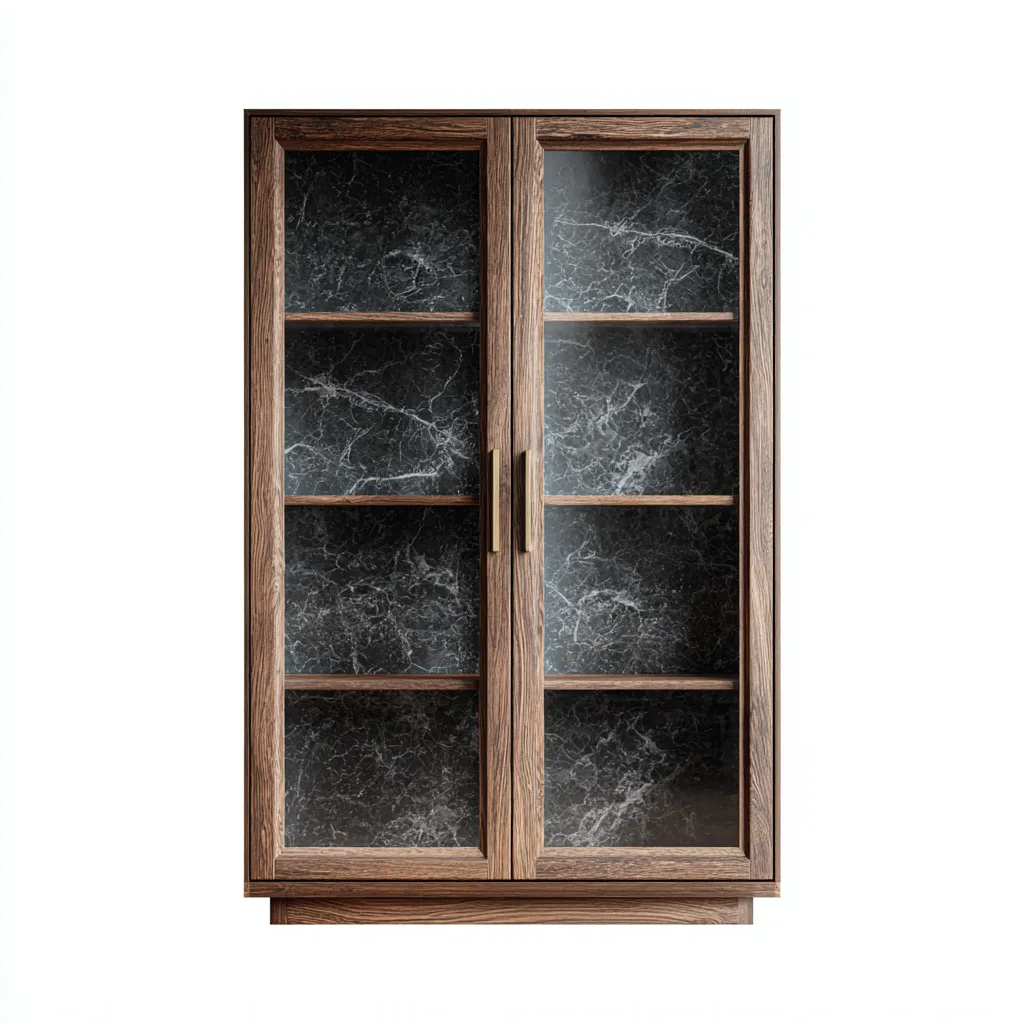 Meuble de rangement de cuisine bois 85x40x160 cm - bois-noir - style contemporain-Dwellingosa