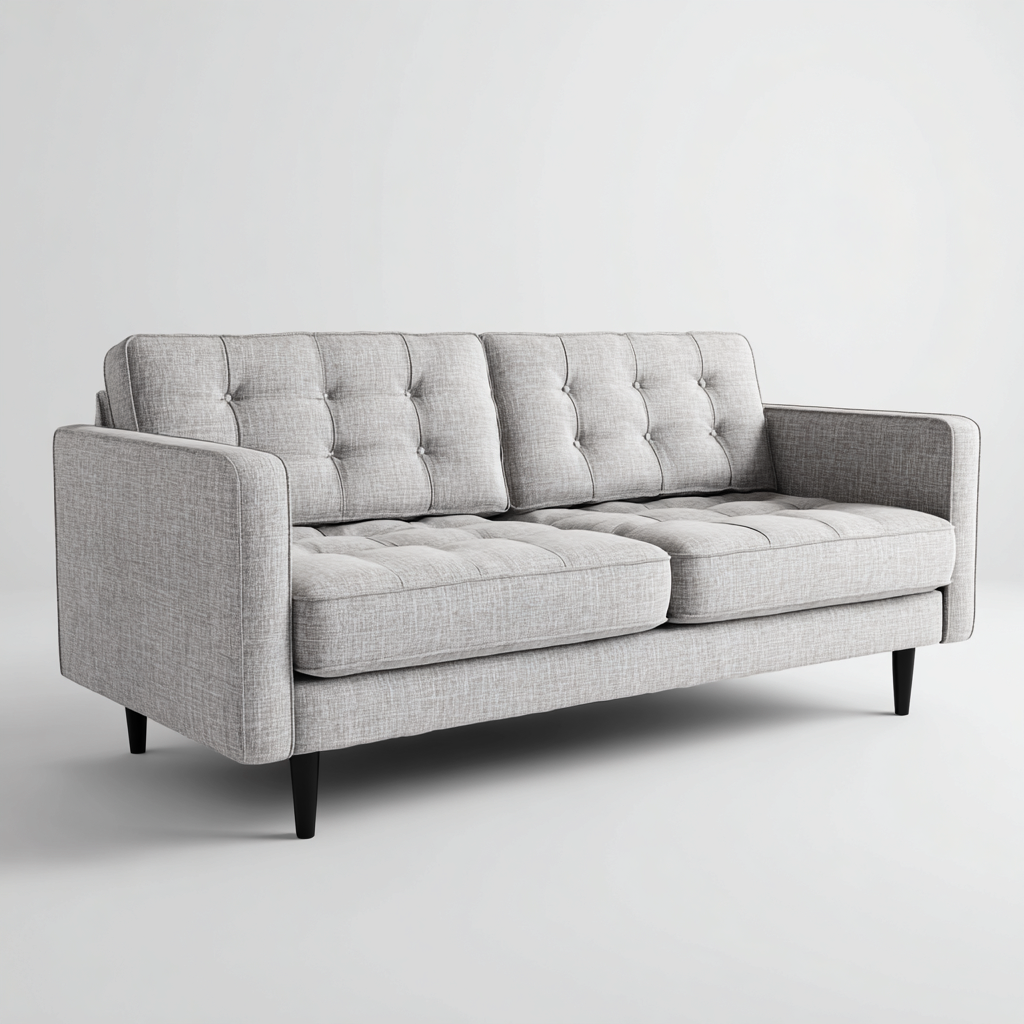 Canapé 2 places tissu 168x87x84 cm - Gris - style contemporain-Dwellingosa