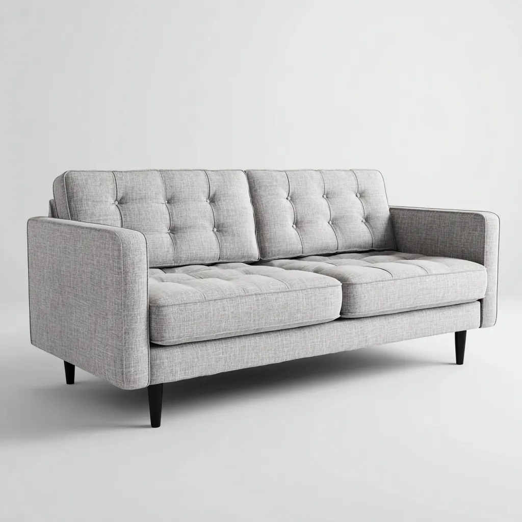 Canapé 2 places tissu 168x87x84 cm - Gris - style contemporain-Dwellingosa