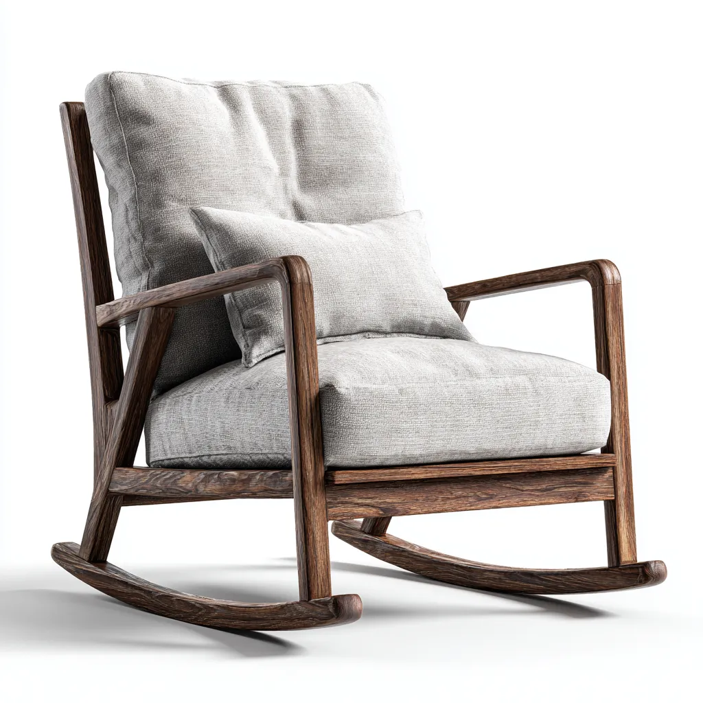 Fauteuil à bascule en tissu 70x80x95 - bleu - design contemporain-Dwellingosa