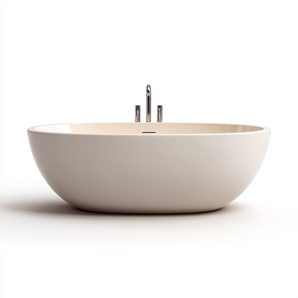 Baignoire acrylique 168x78x57 cm - blanc-crème - design moderne-Dwellingosa