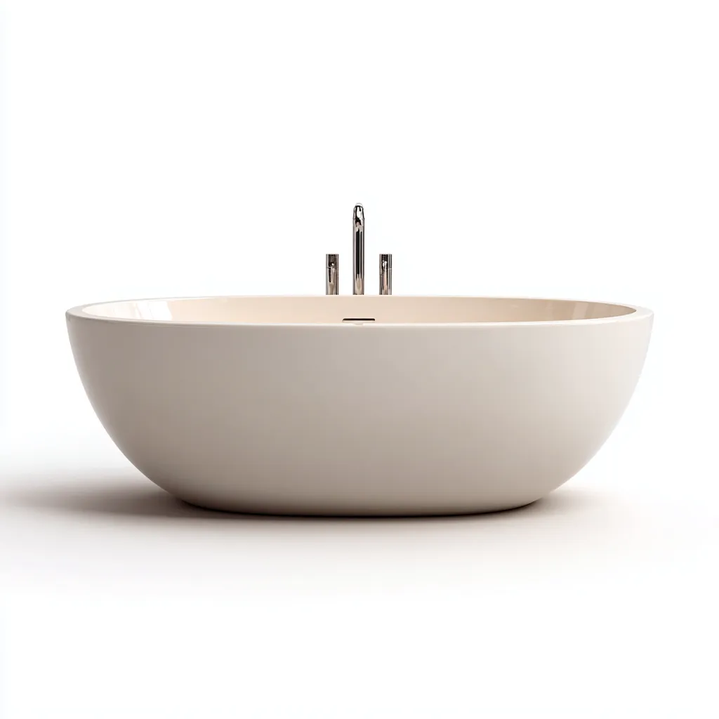 Baignoire acrylique 168x78x57 cm - blanc-crème - design moderne-Dwellingosa