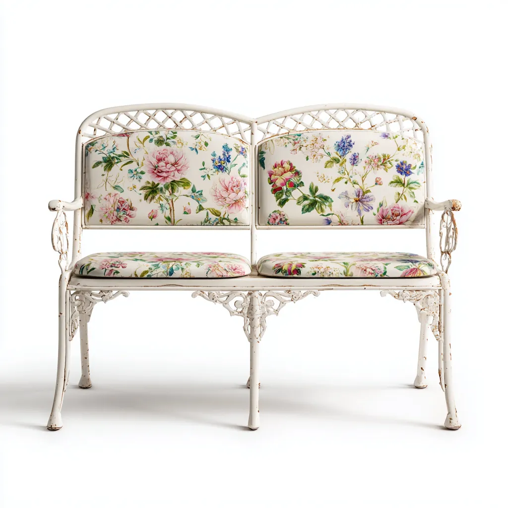 Banc de jardin métal 115x55x92 cm - blanc - adapté à l'extérieur - design classique-Dwellingosa