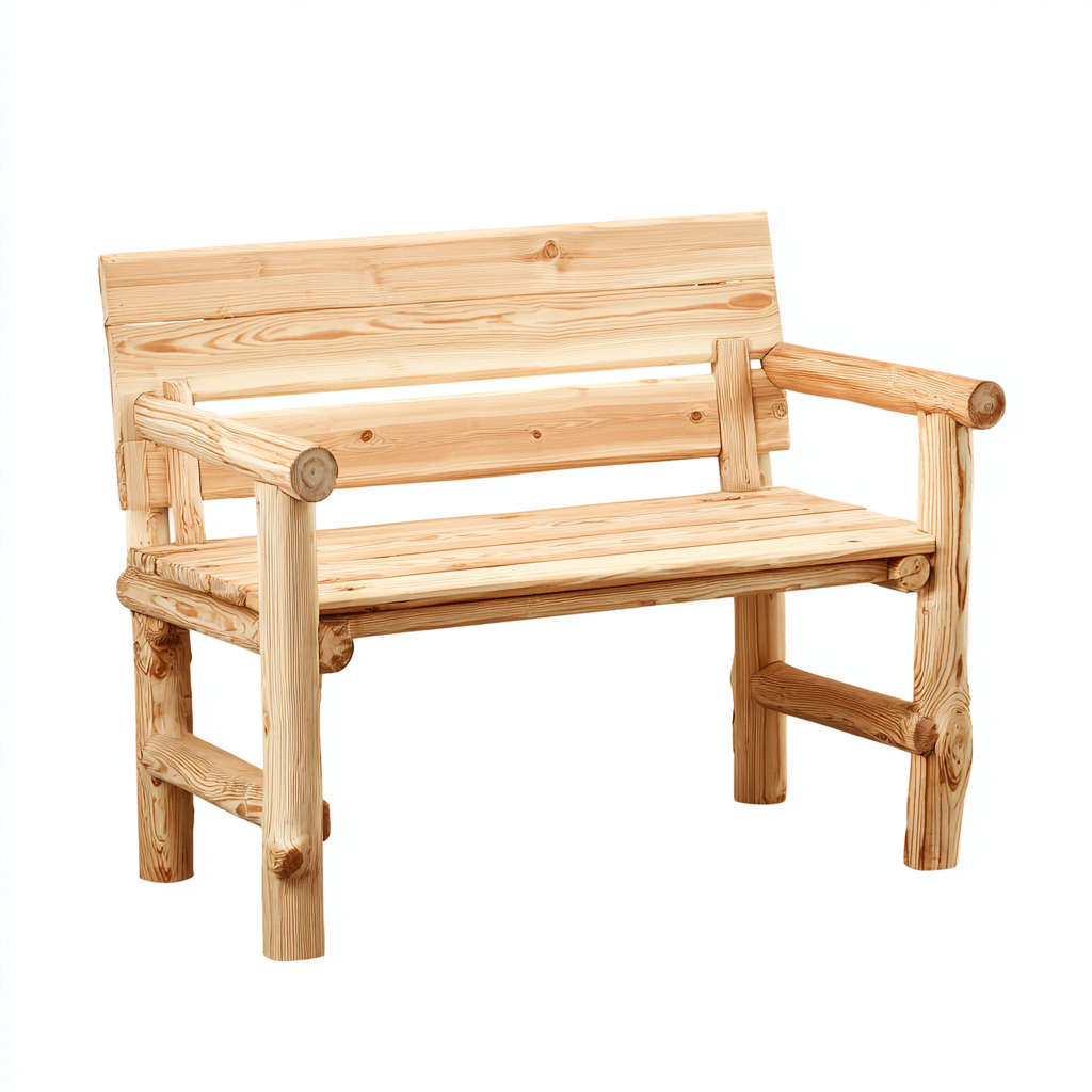 Banc de jardin bois massif 126x55x88 cm - beige - adapté à l'extérieur - design rustique-Dwellingosa