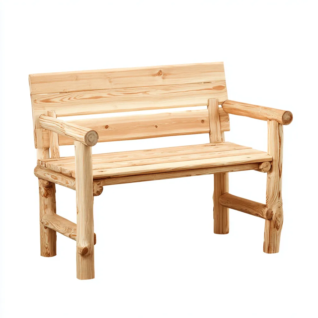Banc de jardin bois massif 126x55x88 cm - beige - adapté à l'extérieur - design rustique-Dwellingosa
