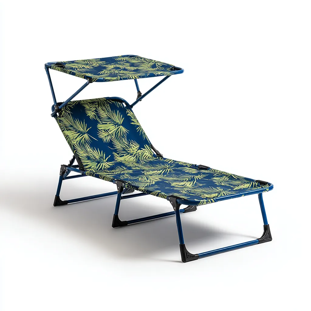 Chaise longue-acier-tissu 185x60x35 cm-bleu-vert-extérieure-Dwellingosa