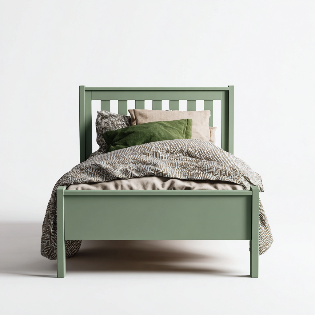 Lit enfant Bois 190x95x90 cm Vert Style classique à lattes-Dwellingosa