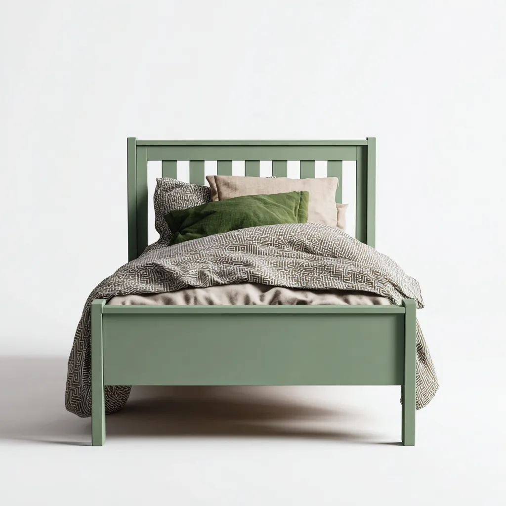 Lit enfant Bois 190x95x90 cm Vert Style classique à lattes-Dwellingosa