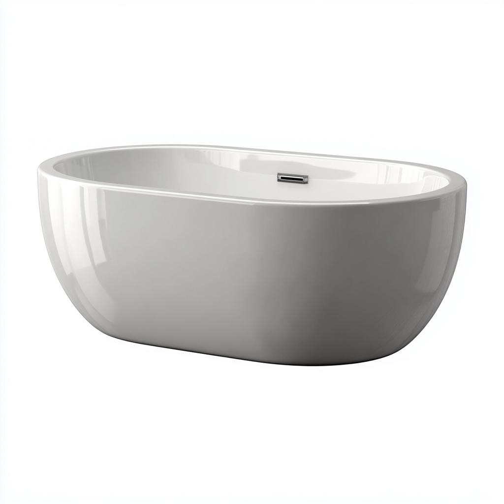 Baignoire acrylique 168x76x57 cm - blanc - style épuré-Dwellingosa