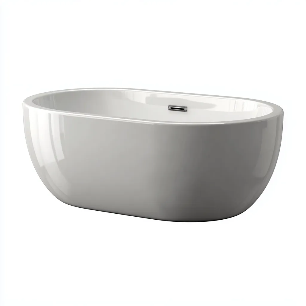 Baignoire acrylique 168x76x57 cm - blanc - style épuré-Dwellingosa