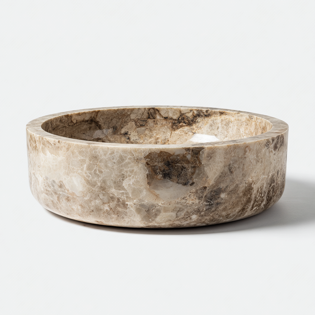 Lavabo à poser en pierre 40x40x15 cm - Beige - Design moderne-Dwellingosa