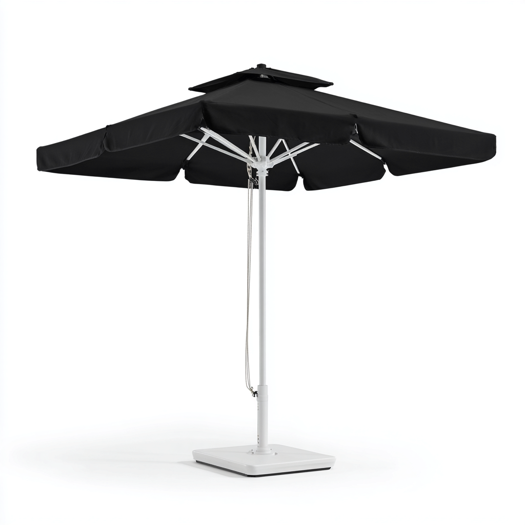 Parasol de jardin polyester 280x280x260 cm - noir - usage extérieur - design contemporain-Dwellingosa