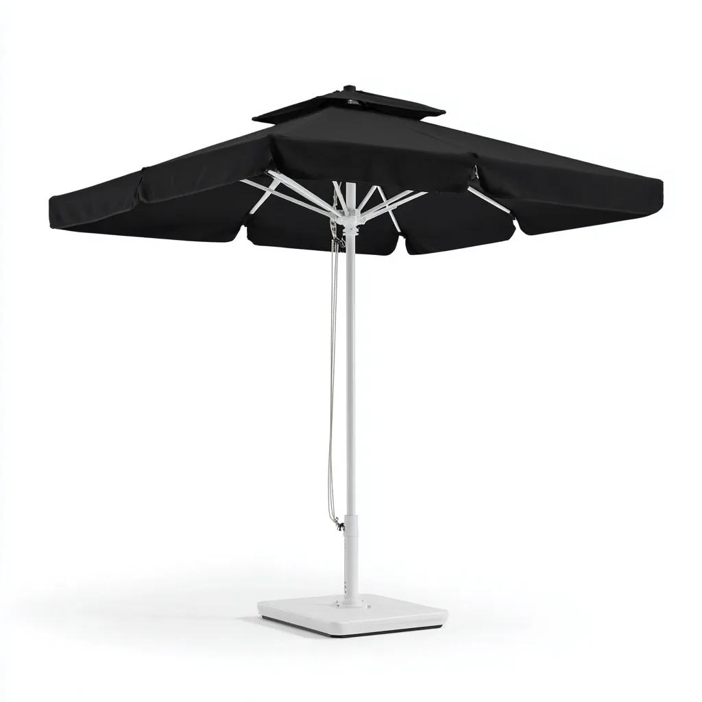 Parasol de jardin polyester 280x280x260 cm - noir - usage extérieur - design contemporain-Dwellingosa