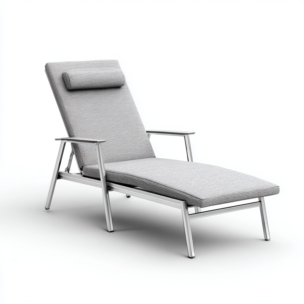 Chaise longue Métal 190x65x95 cm - gris - design contemporain-Dwellingosa