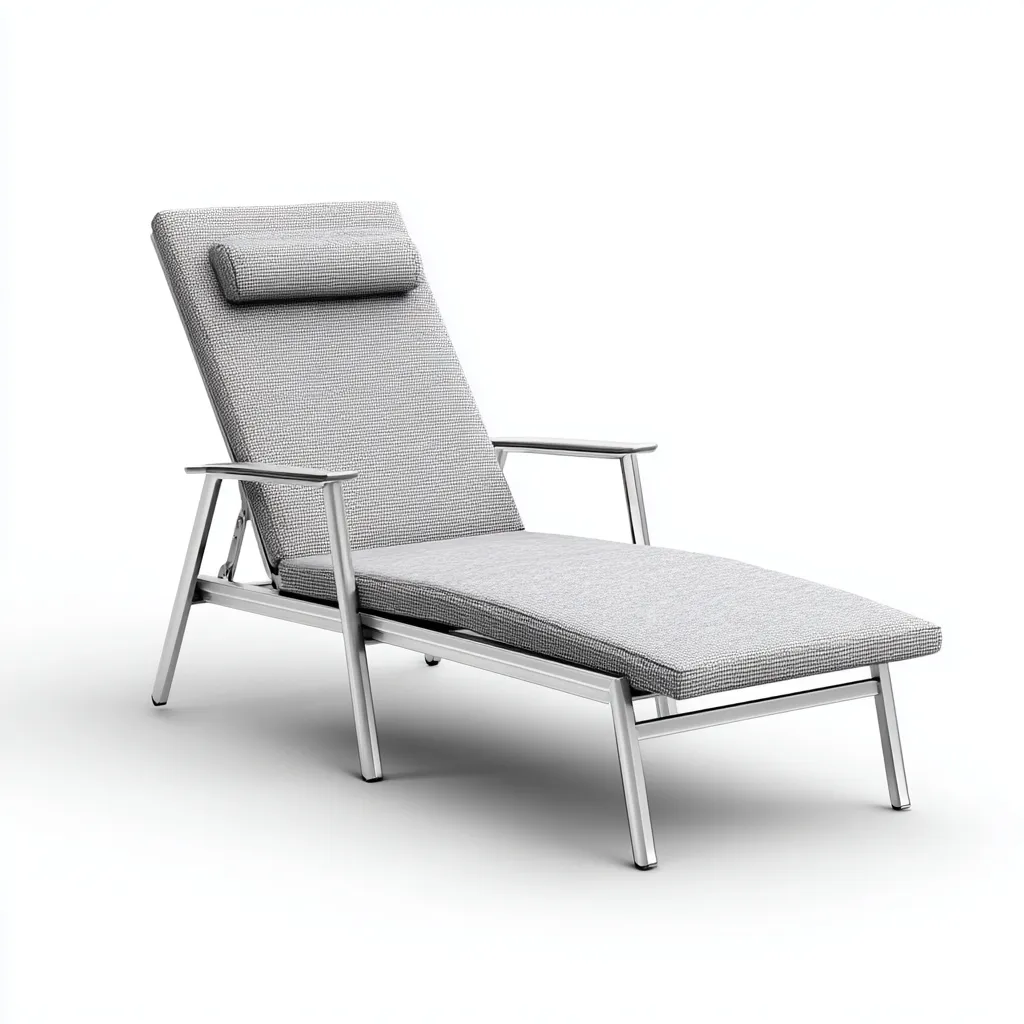 Chaise longue Métal 190x65x95 cm - gris - design contemporain-Dwellingosa