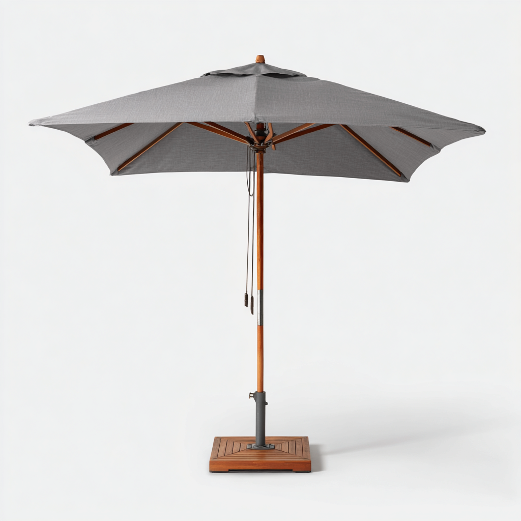 Parasol de jardin polyester 270x270x255 cm - gris - usage extérieur - style contemporain-Dwellingosa