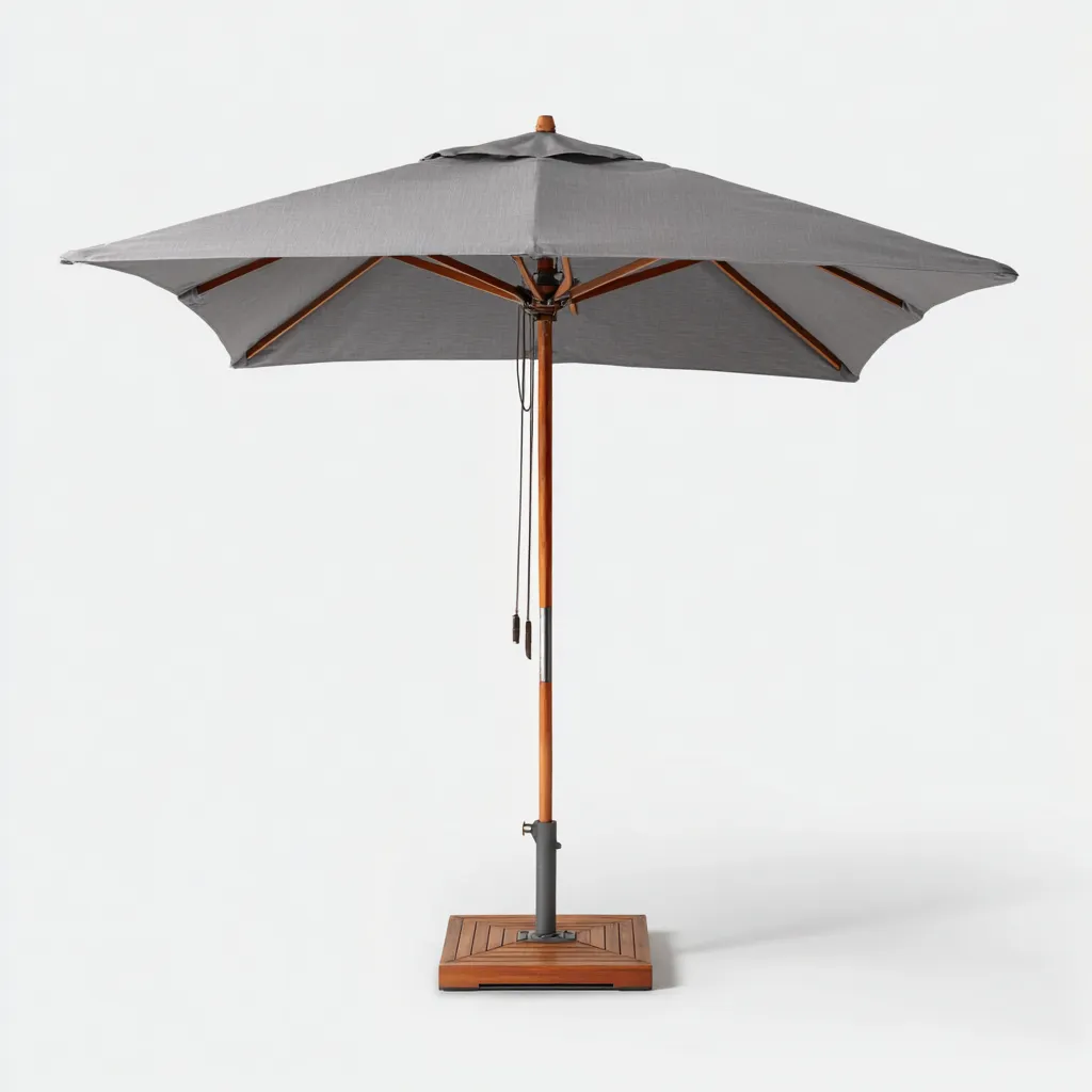 Parasol de jardin polyester 270x270x255 cm - gris - usage extérieur - style contemporain-Dwellingosa