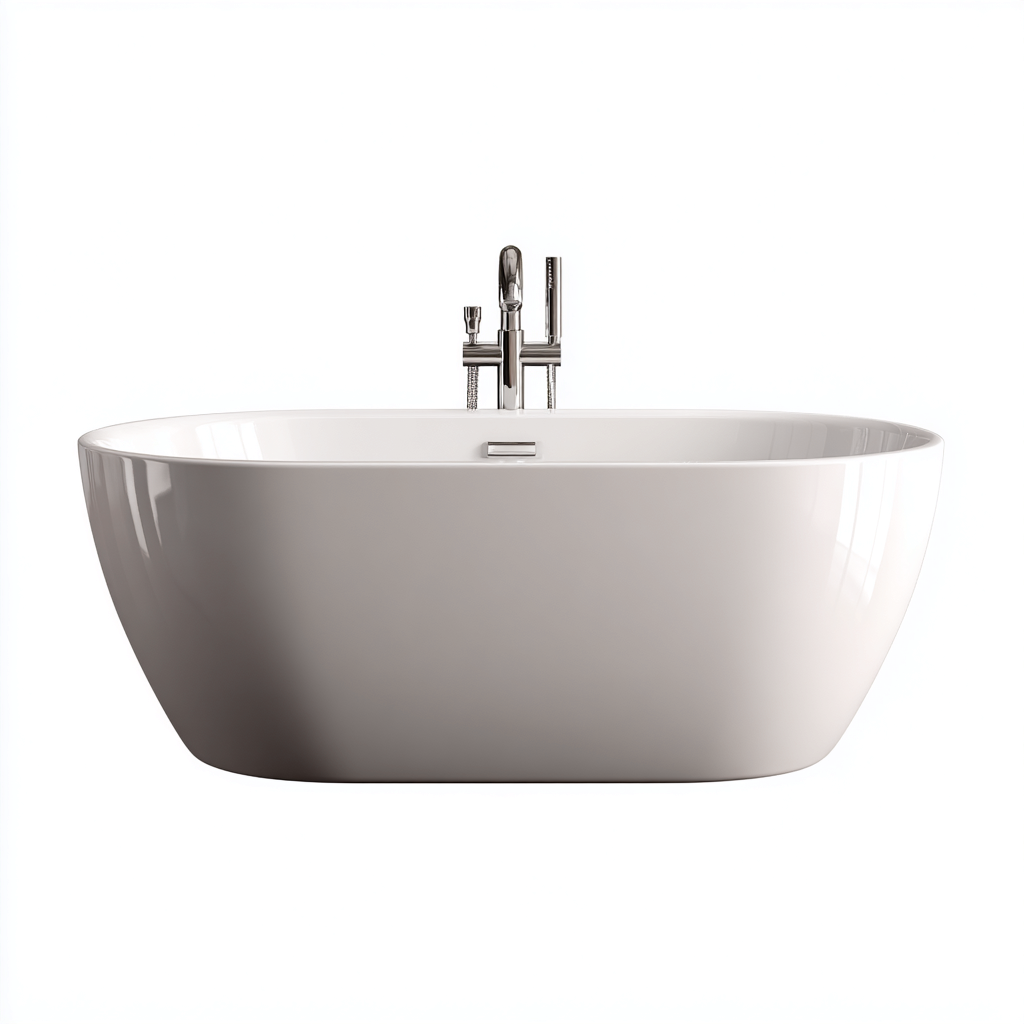 Baignoire acrylique 172x77x59 cm - blanc - design épuré-Dwellingosa