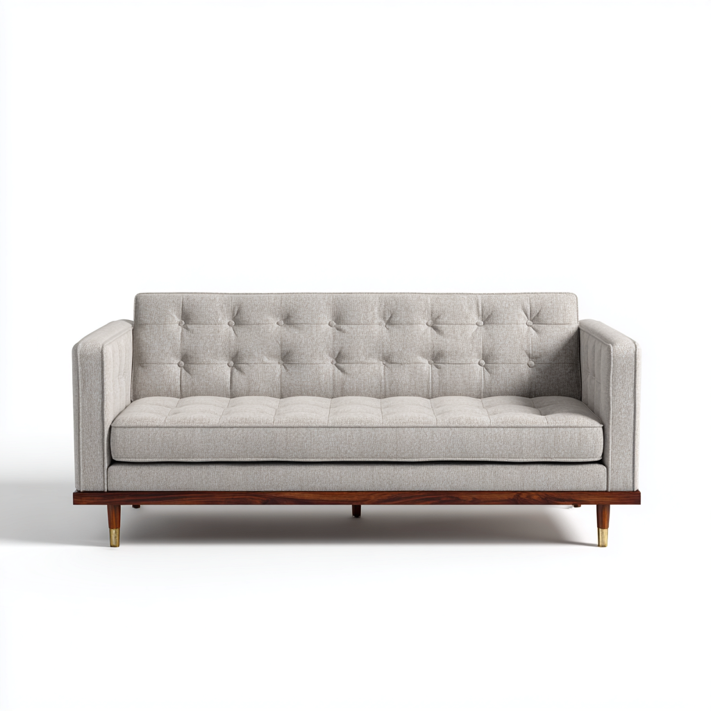 Canapé 2 places tissu 172x78x76 cm - Gris clair - style moderne épuré-Dwellingosa