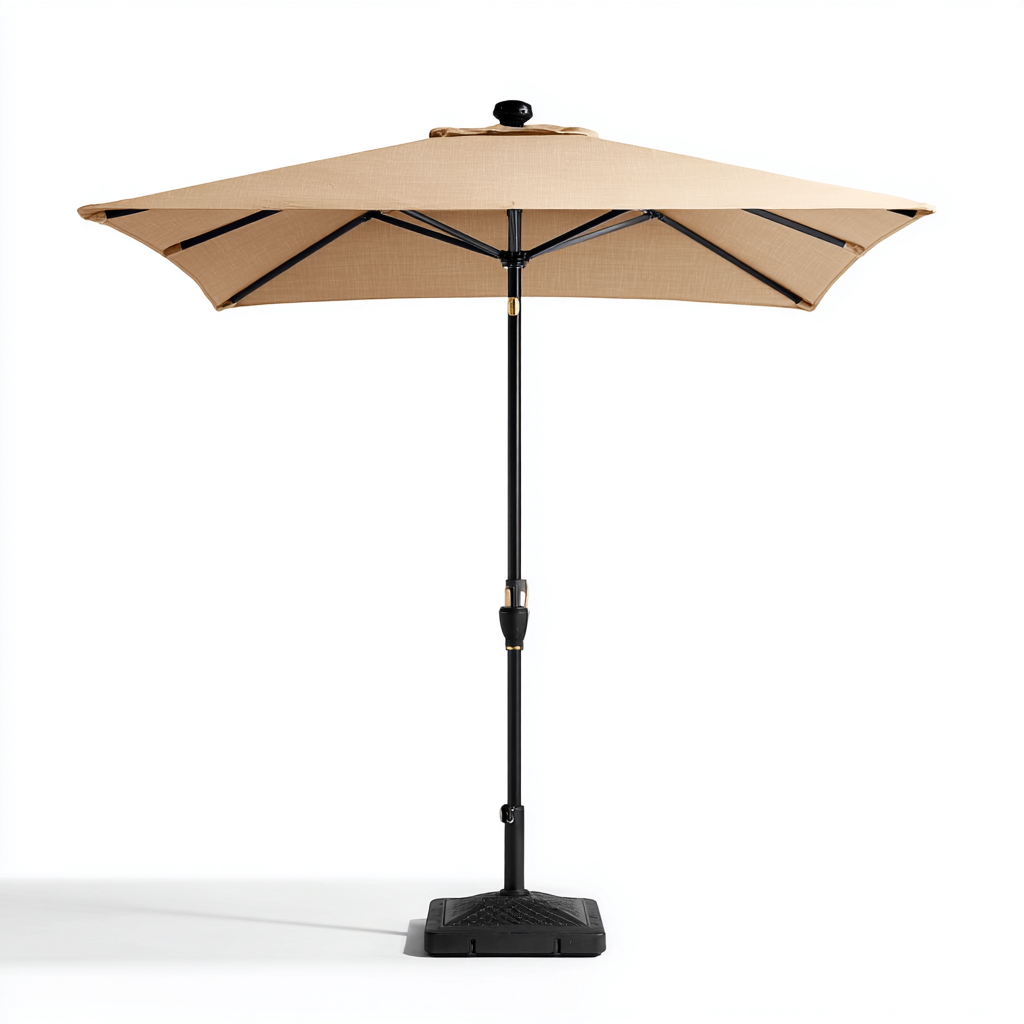Parasol de jardin polyester 260x260x250 cm - beige - usage extérieur - design contemporain-Dwellingosa