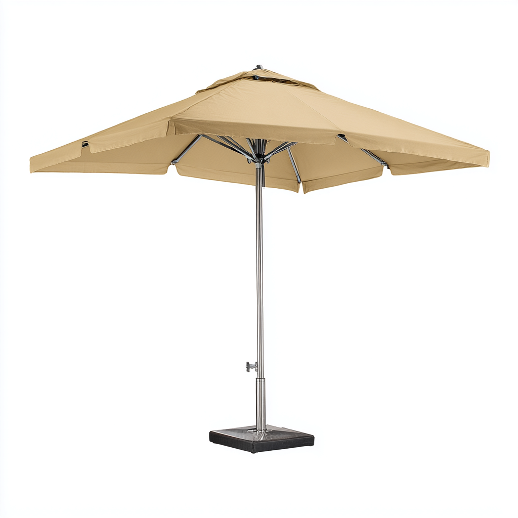 Parasol de jardin polyester 260x260x245 cm - jaune - adapté aux terrasses - design épuré-Dwellingosa