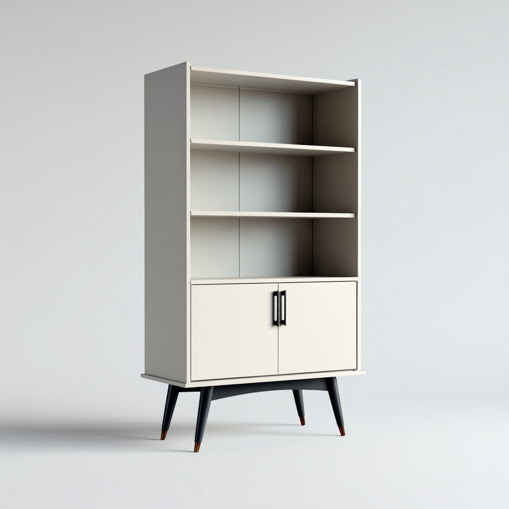 Meuble de rangement de cuisine Bois 80x35x160 cm - beige-noir - style contemporain-Dwellingosa