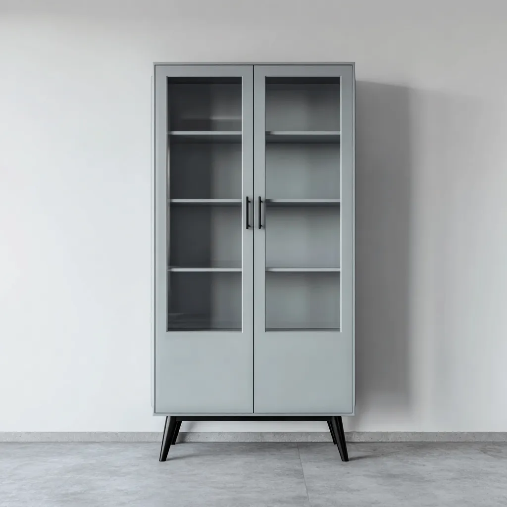 Meuble de rangement de cuisine bois 85x40x165 cm - gris-noir - style contemporain-Dwellingosa