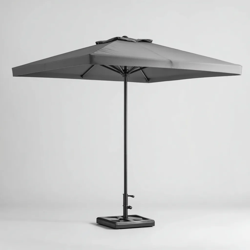 Parasol de jardin polyester 270x270x255 cm - gris - usage extérieur - style contemporain-Dwellingosa