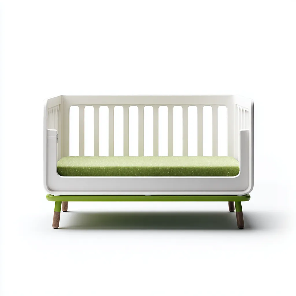 Lit enfant Bois 150x75x60 cm Blanc-Vert Style minimaliste sécurisé-Dwellingosa
